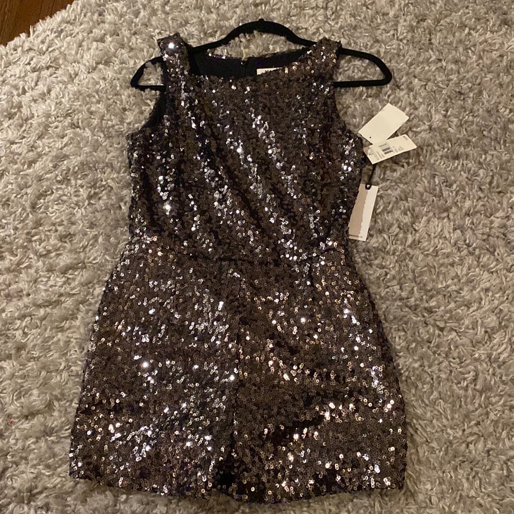 brand new nordstrom silver sequin romper!